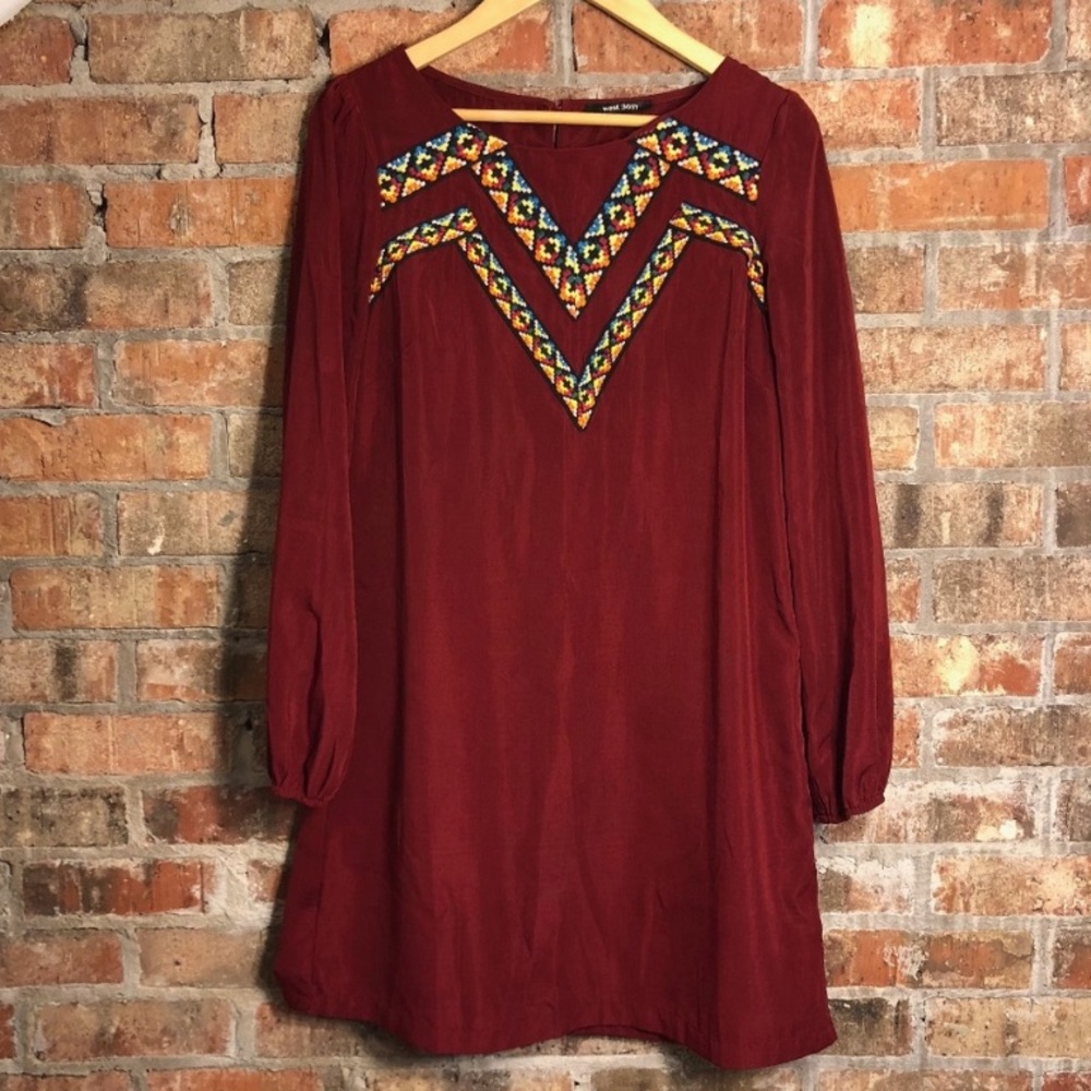 West 36th Maroon Midi Dress